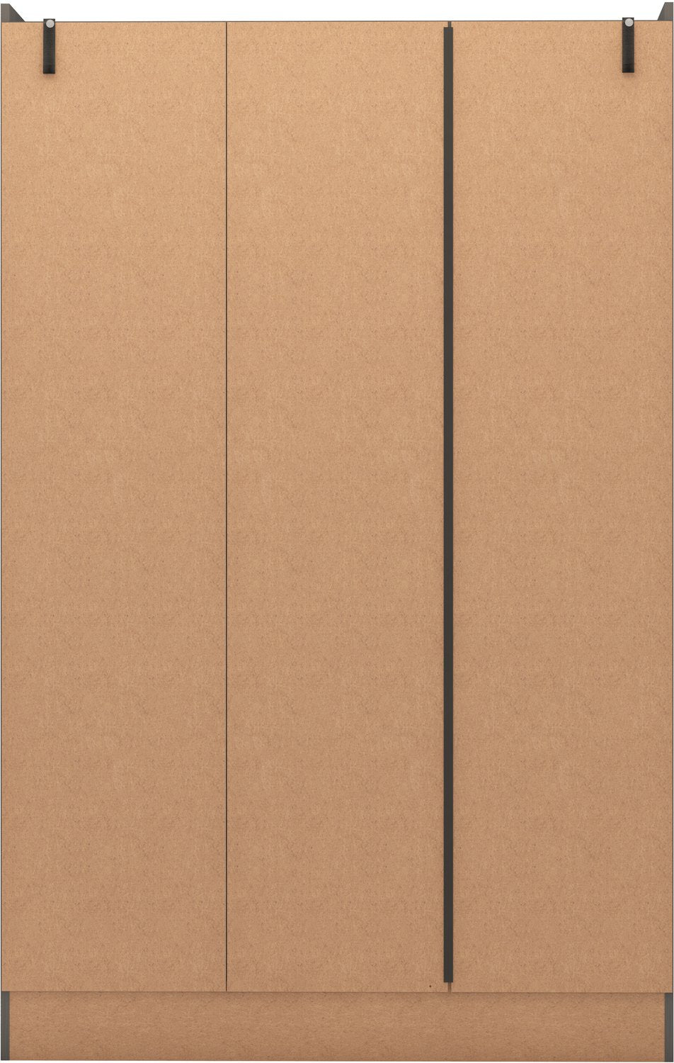 Nevada 3 Door 2 Drawer Mirrored Wardrobe - 3D Effect Grey