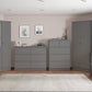 Nevada 3 Door 2 Drawer Mirrored Wardrobe - 3D Effect Grey