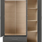 Nevada 3 Door 2 Drawer Mirrored Wardrobe - 3D Effect Grey
