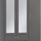 Nevada 3 Door 2 Drawer Mirrored Wardrobe - 3D Effect Grey