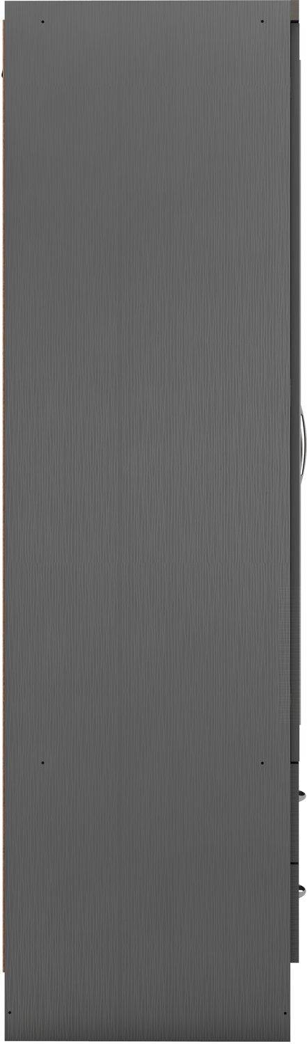 Nevada 4 Door 2 Drawer Mirrored Wardrobe - 3D Effect Grey