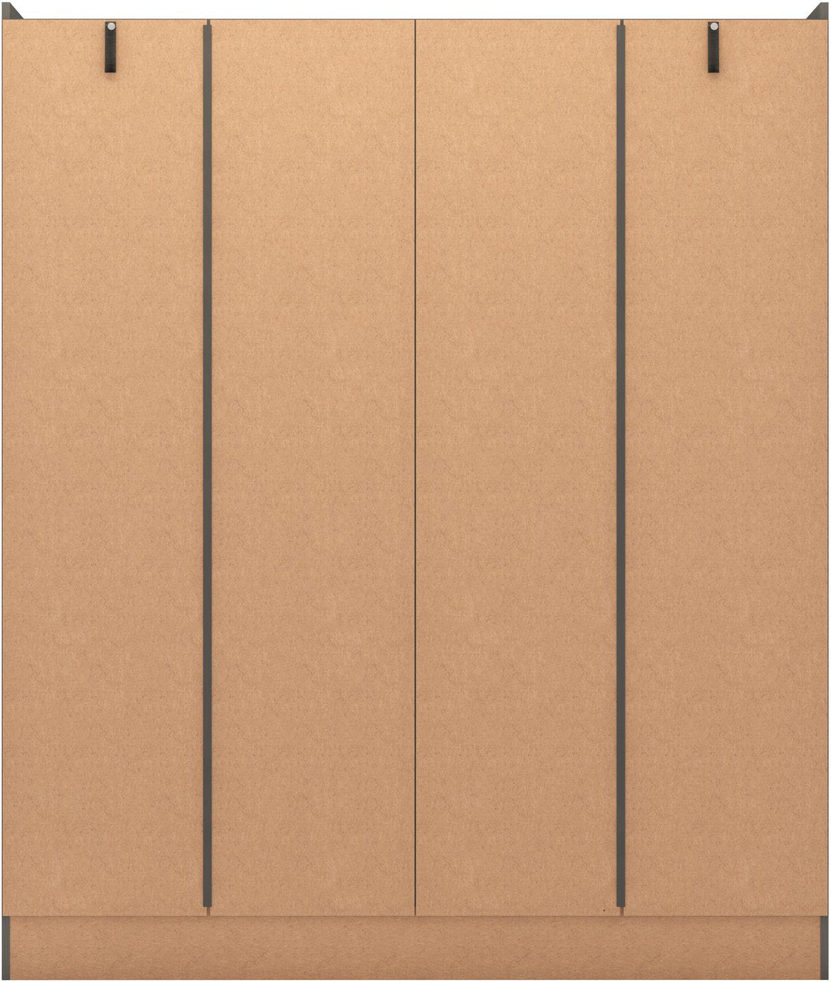 Nevada 4 Door 2 Drawer Mirrored Wardrobe - 3D Effect Grey