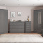 Nevada 4 Door 2 Drawer Mirrored Wardrobe - 3D Effect Grey