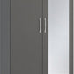 Nevada Mirrored 2 Door 1 Drawer Wardrobe - 3D Effect Grey