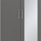 Nevada Mirrored 2 Door 1 Drawer Wardrobe - 3D Effect Grey