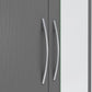 Nevada Mirrored 2 Door 1 Drawer Wardrobe - 3D Effect Grey
