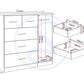 Nevada 5 Drawer Low Wardrobe - 3D Effect Grey