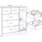 Nevada 5 Drawer Low Wardrobe - 3D Effect Grey