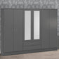 Nevada 6 Door 2 Drawer Mirrored Wardrobe - 3D Effect Grey