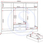 Nevada 6 Door 2 Drawer Mirrored Wardrobe - 3D Effect Grey