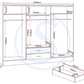 Nevada 6 Door 2 Drawer Mirrored Wardrobe - 3D Effect Grey