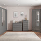 Nevada 6 Door 2 Drawer Mirrored Wardrobe - 3D Effect Grey