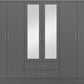 Nevada 6 Door 2 Drawer Mirrored Wardrobe - 3D Effect Grey