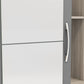 Nevada Mirrored Open Shelf Wardrobe - Grey Gloss/Light Oak Effect Veneer