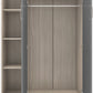 Nevada Petite Open Shelf Wardrobe - Grey Gloss/Light Oak Effect Veneer