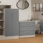 Nevada Petite Open Shelf Wardrobe - Grey Gloss/Light Oak Effect Veneer
