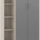 Nevada Petite Open Shelf Wardrobe - Grey Gloss/Light Oak Effect Veneer