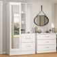 Nevada Mirrored Open Shelf Wardrobe - White Gloss