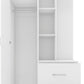 Nevada Mirrored Open Shelf Wardrobe - White Gloss