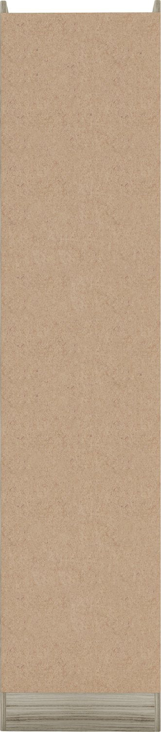 Nevada 1 Door 1 Drawer Wardrobe - Grey Gloss/Light Oak Effect Veneer