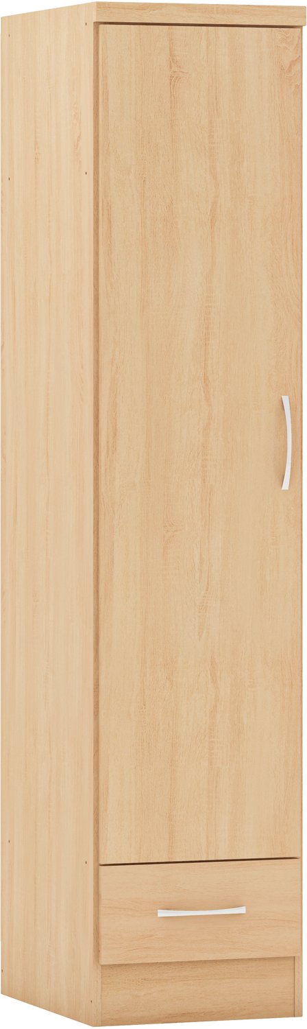 Nevada 1 Door 1 Drawer Wardrobe - Sonoma Oak Effect