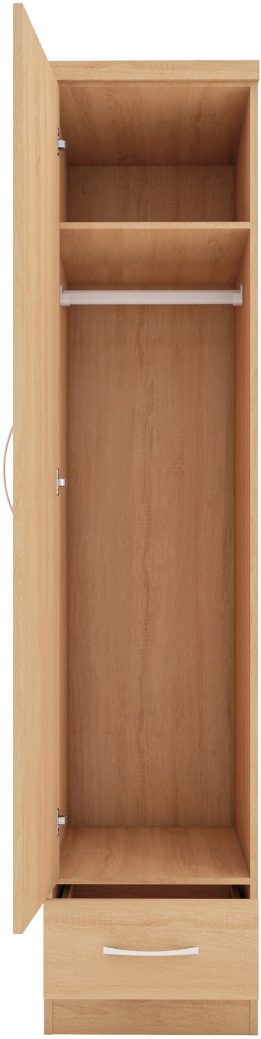 Nevada 1 Door 1 Drawer Wardrobe - Sonoma Oak Effect