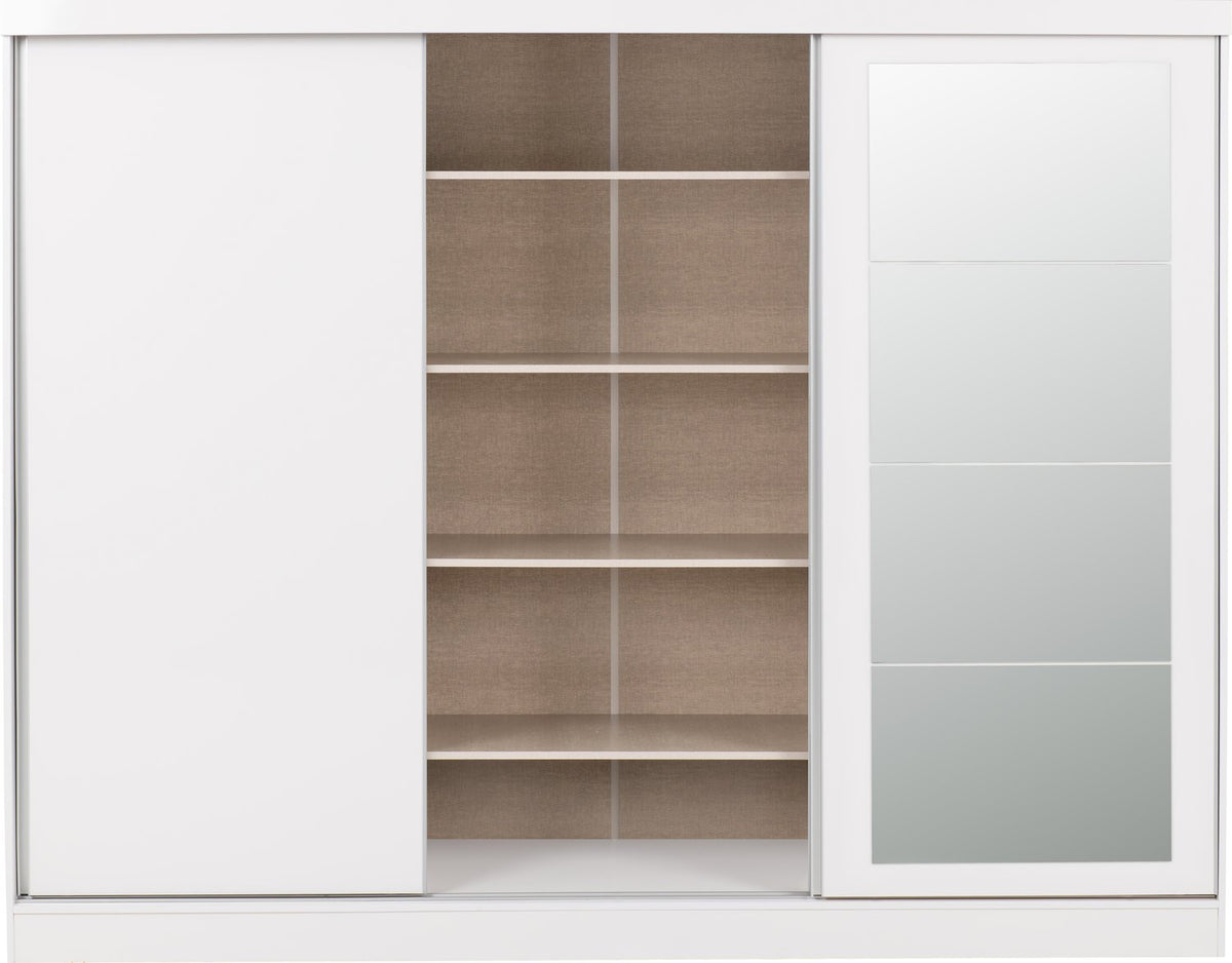 Nevada 3 Door Sliding Wardrobe - White Gloss