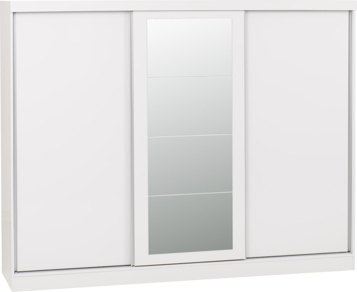 Nevada 3 Door Sliding Wardrobe - White Gloss