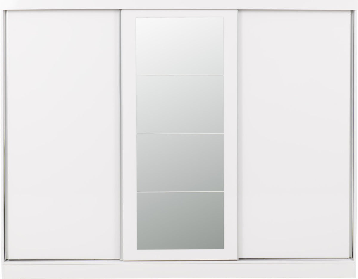 Nevada 3 Door Sliding Wardrobe - White Gloss