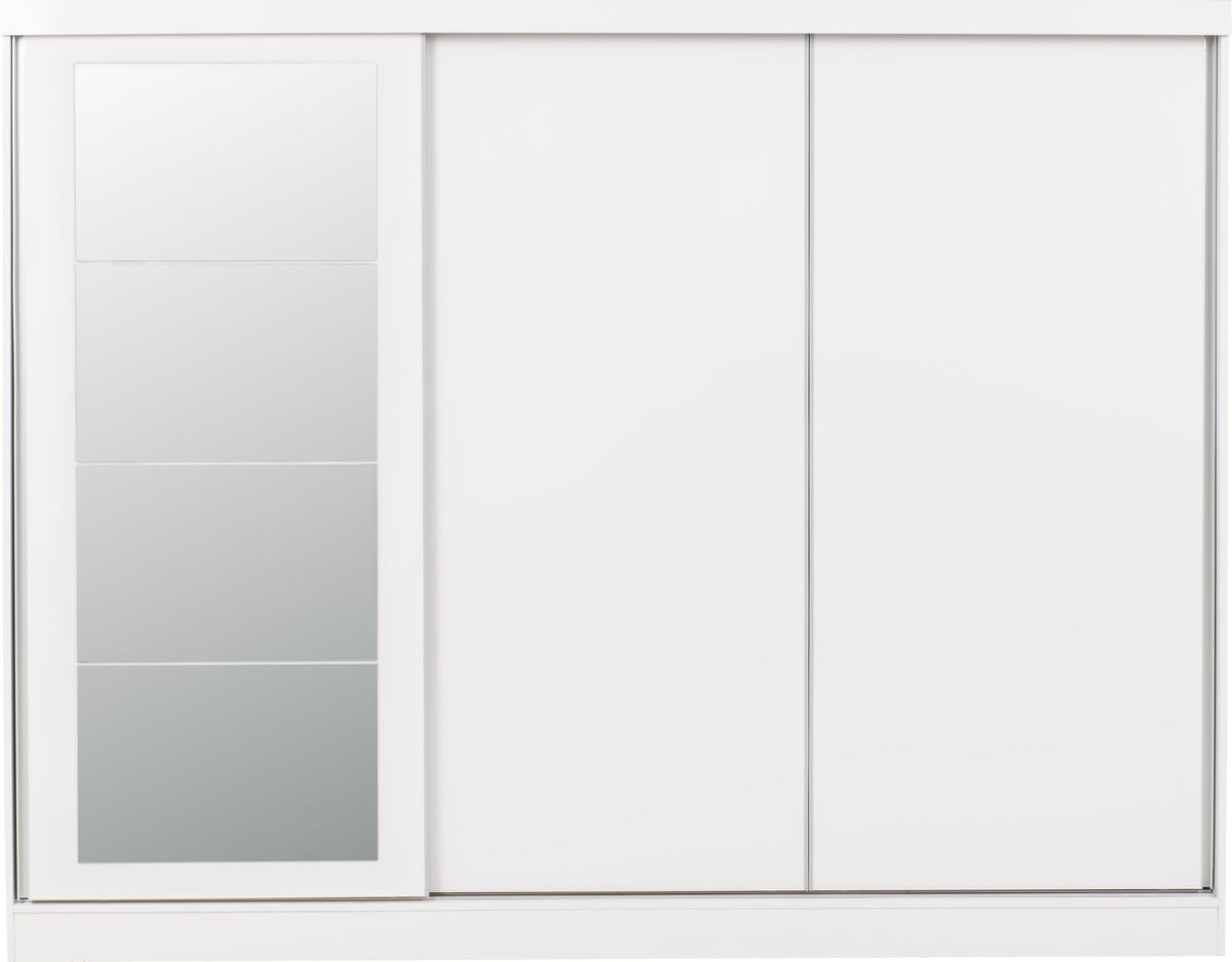 Nevada 3 Door Sliding Wardrobe - White Gloss