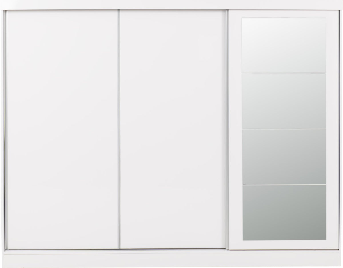 Nevada 3 Door Sliding Wardrobe - White Gloss