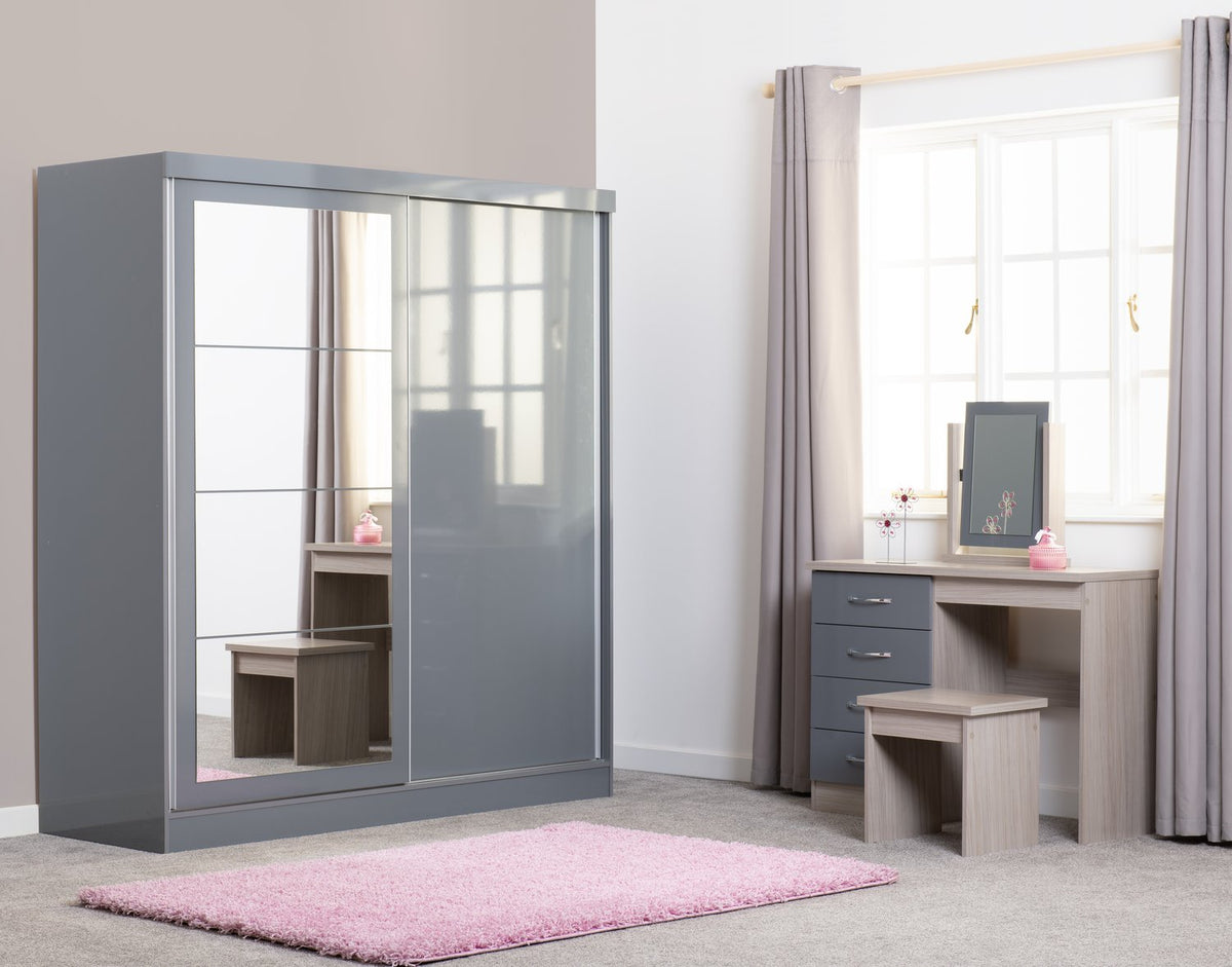 Nevada 2 Door Sliding Wardrobe - Grey Gloss