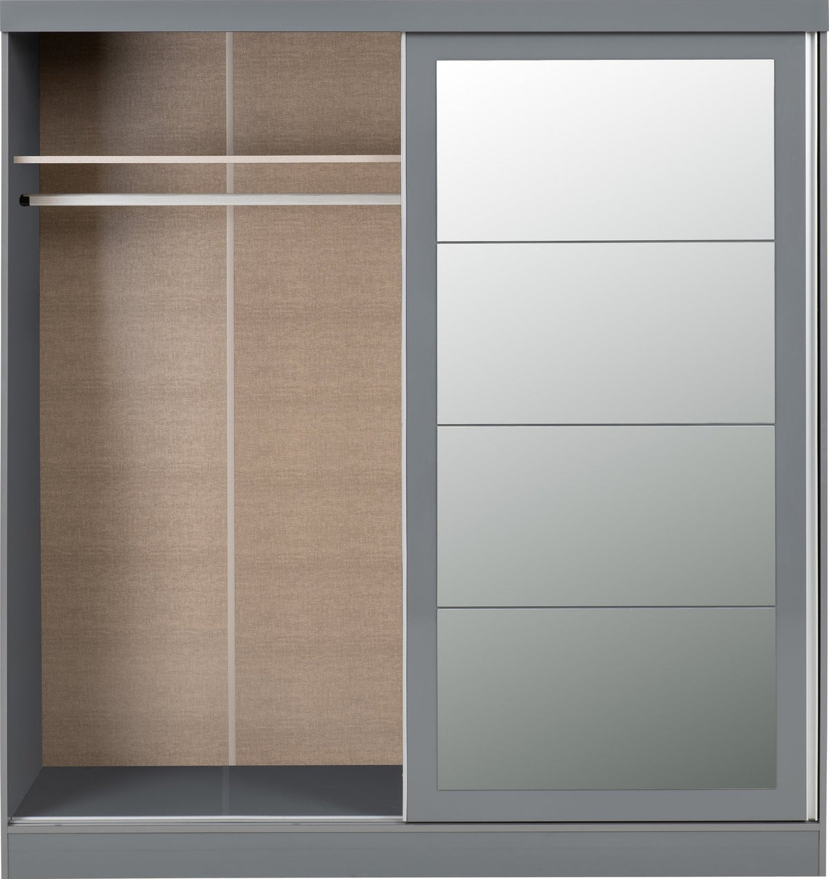 Nevada 2 Door Sliding Wardrobe - Grey Gloss