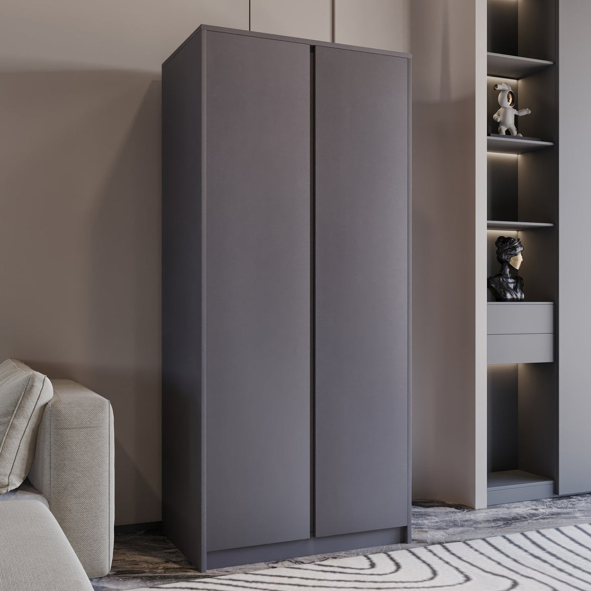 Malvern 2 Door Wardrobe - Grey