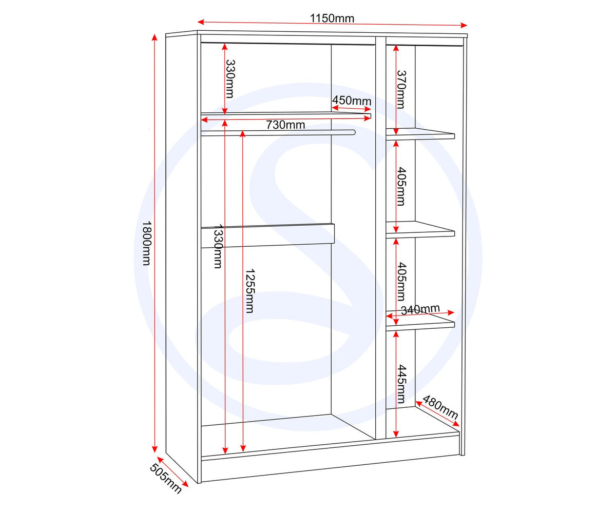 Malvern 3 Door Wardrobe - White