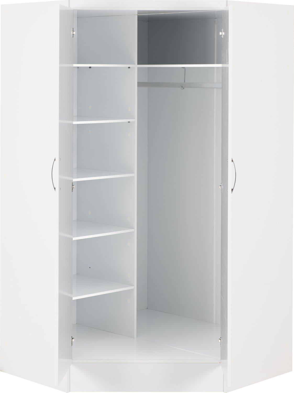 Nevada 2 Door Corner Wardrobe - White Gloss