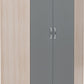 Nevada 2 Door Corner Wardrobe - Grey Gloss/Light Oak Effect Veneer