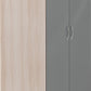Nevada 2 Door Corner Wardrobe - Grey Gloss/Light Oak Effect Veneer