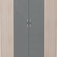 Nevada 2 Door Corner Wardrobe - Grey Gloss/Light Oak Effect Veneer