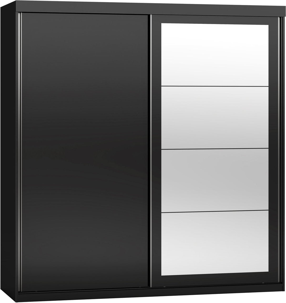 Nevada 2 Door Sliding Wardrobe - Black Gloss