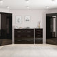 Nevada 4 Door 2 Drawer Mirrored Wardrobe - Black Gloss