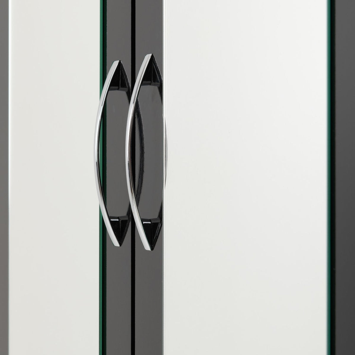 Nevada 3 Door 2 Drawer Mirrored Wardrobe - Black Gloss