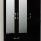 Nevada 3 Door 2 Drawer Mirrored Wardrobe - Black Gloss