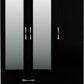Nevada 3 Door 2 Drawer Mirrored Wardrobe - Black Gloss
