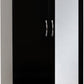 Nevada Mirrored 2 Door 1 Drawer Wardrobe - Black Gloss