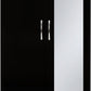 Nevada Mirrored 2 Door 1 Drawer Wardrobe - Black Gloss