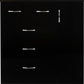Nevada 5 Drawer Low Wardrobe - Black Gloss