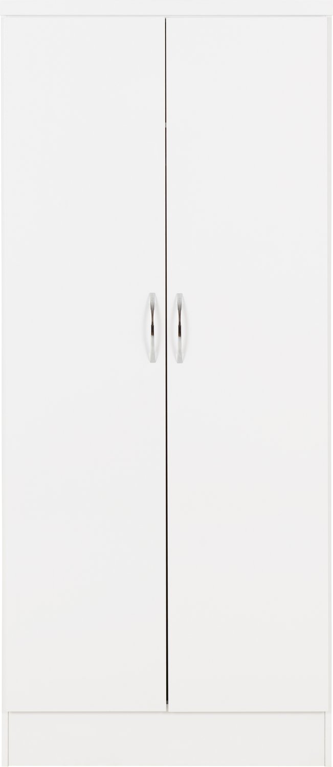 Nevada 2 Door All Hanging Wardrobe - White Gloss