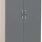 Nevada 2 Door All Hanging Wardrobe - Grey Gloss/Light Oak Effect Veneer
