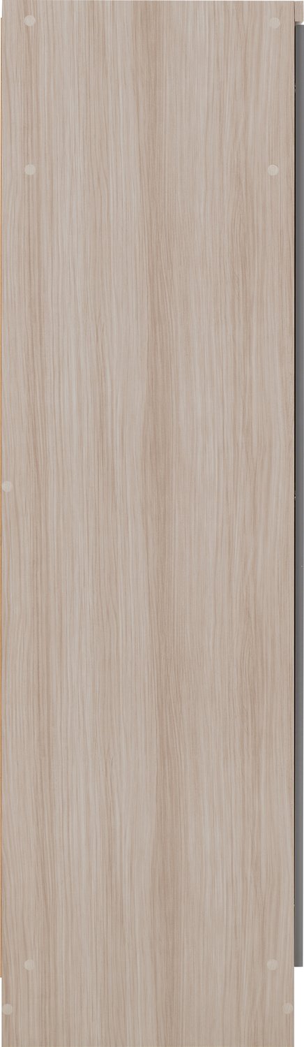 Nevada 2 Door All Hanging Wardrobe - Grey Gloss/Light Oak Effect Veneer